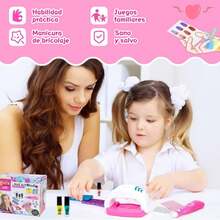 Kit Manicure Barniz Secado Uñas Diamantina Regalo Niña Juego - Multicolor - Ver 4
