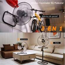 Ventilador de doble marco 3 en 1, ventilador grande de 18 pulgadas, ventilador de doble marco de 18 pulgadas, ventilador de piso, ventilador de piso grande de 18 pulgadas, ventilador de 18 pulgadas que se puede montar en la pared o en el piso - Tipo de Enchufe A USA (110-127V) - Ver 7