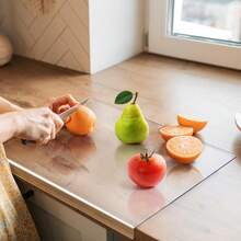 40 X 30cm Transparent Acrylic Cutting Board With Counter Edge, Suitable For Kitchen Counters With Juice Grooves, Non-Slip Surface Protector, Essential Kitchen Decor Gift For Apartments - Clear - View 5