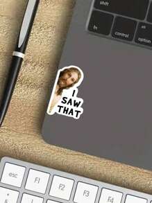 1/3pcs "I SAW THAT" Hippie Decal Stickers, Cartoon Retro Stickers, Decorate Your Laptop, Water Bottle, Journal, Skins, Guitars, Helmets, Office Supplies, School, Skateboards, Luggage, Water Bottle, And Other Funny Aesthetics Decal