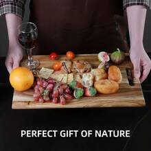 Tocător din lemn de trandafir - Tocător durabil din lemn pentru bucătărie, tocător ideal pentru carne, legume și fructe, cadou perfect pentru bucătărie