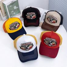 JZML 1pc Men's Letter Eagle Embroidered Trucker Cap
