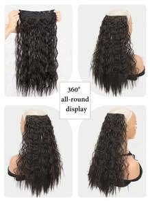 Clip-in-haarteil, Wasserwellen-haarteil, Cornrows Gewellte Lange 4 Clip-haarteil, Haarverlängerungen Pferdeschwanz Haarverlängerungen Frauen Mädchen Haarverlängerungen Perücke Frauen Schwarz-braun