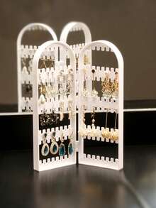 1 Pair Large Jewelry Storage Boxes - Earring And Necklace Storage Boxes With 360° Display Stand | Premium Travel Boxes For Home, Dorm, Bridal Accessories - Holiday Gift Ideas