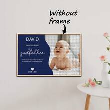 1 Piece Custom Made Wooden Jigsaw Puzzle, Customizable Photo, No Power Needed, No Frame, Boho Style, Suitable For Bedroom, Living Room Decor, Baby Christening, Party, Children's Day, Anniversary, Mother's Day, Independence Day, Christmas Custom Gift