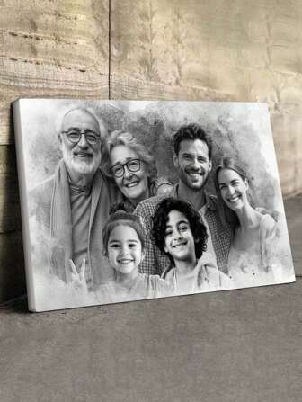 Catygift Custom Photo And Background Combine Watercolor Painting, Personalized Wrapped Canvas, Poster Wall Art, Thoughtful Pretty Art Gift For Family, Multi-Functional, Colorful, Modern, Custom, Personalized, Unique, Ideal Gifts For Him, Ideal Gifts For Her, Boyfriend, Dad, Girlfriend, Mom, Family, Friends, Tea Room, Home, Garden, Office, For Anniversaries, For Valentine's Day, For Mother's Day, For Birthdays, For Father's Day, For Graduation, For Weddings, For Housewarming, Home Decor, Home Decor,Warm Ambience, Autumn Home Refresh, Scandinavian Cozy Home, Warm Ambience,Home Harmony,Elegant Living,Artful Living