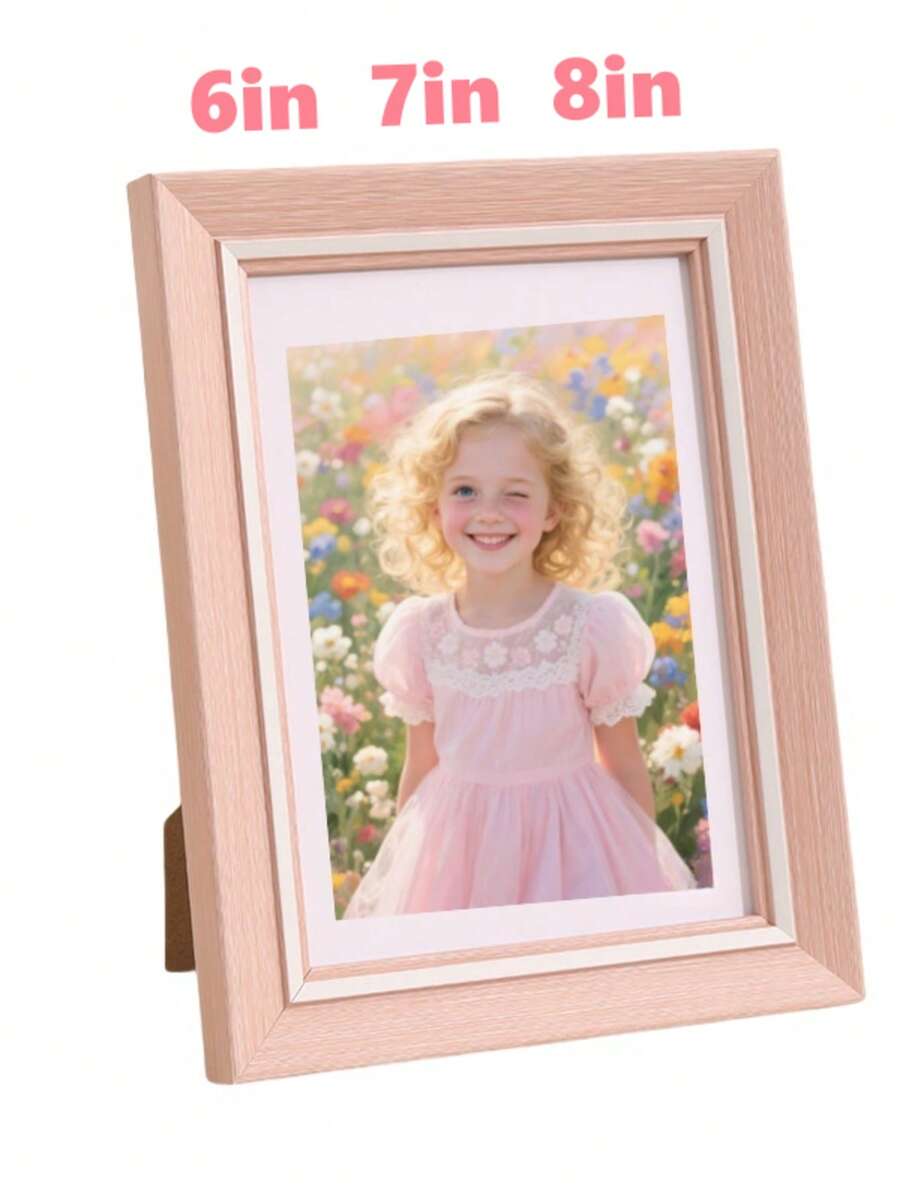 Minimalist Pink Photo Frame, Girly & Fresh Decor, 6-Inch, 7-Inch, 8-Inch, Suitable For Living Room, Bedroom, Baby Shower Gift - Pink - View 1