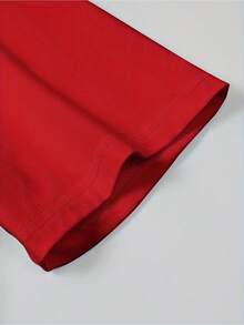 Men's T-Shirt With Handwritten Paris Print - [Red] - View 4