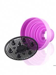 1 Pieza Difusor para Secador de Pelo, Difusor Universal Adaptable para Secadores de Pelo con Diámetro de 4.3-4.5CM para Cabello Rizado o Ondulado, Accesorio Difusor Plegable de Silicona para Secador de Pelo - Ideal para Viajes, Salón y Uso Doméstico (Halloween, Disfraz, Fiesta, Vuelta al Colegio, Vacaciones)