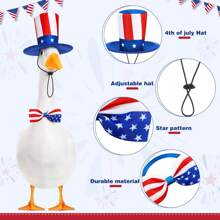 Goose Independence Day Costume 2 Pcs Goose Outfits Porch Goose Goose Costume 4th Of July Style Goose Outfit Including Bowknot And Hat For Lawn Patio