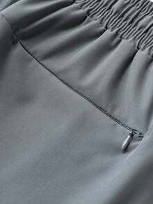 男士抽绳腰休闲运动短裤，时尚二合一设计，适合春夏季徒步旅行、骑自行车、篮球、跑步和室内冬季运动 - 灰色 - 查看 6