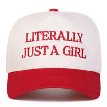 1pc Women "Literally Just A Girl Time" Embroidered Trucker Hat, Casual Street Style Baseball Cap, Suitable For Spring/Autumn Outdoor Travel