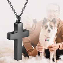 火葬项链，骨灰骨灰盒小盒吊坠骨灰盒不锈钢纪念珠宝，适合人类宠物 - 永远陪伴我