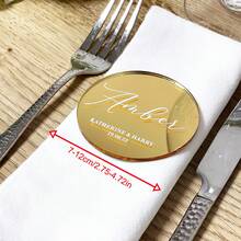 Personalisierte runde Acryl Hochzeitsparty Platzkarten - Luxus Hochzeitsdekoration Namenskarten, multifunktional, langanhaltend, dekorativ, wiederverwendbar, exquisit, modisch, hochwertig, farbig, modern, personalisiert, einzigartig, individuelle Hochzeitsdeko, Partyaufsatz, moderne Eleganz - Runde Hochzeitsetiketten - Übersicht 20