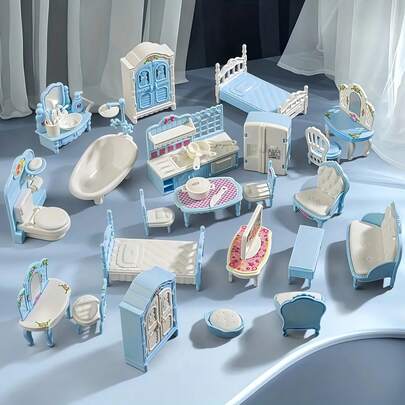 Accesorios en miniatura para casa de muñecas, set de muebles para casa de muñecas de múltiples piezas, regalos pequeños multiescenario, regalo DIY para niños y niñas, juguetes de casita, regalos de cumpleaños