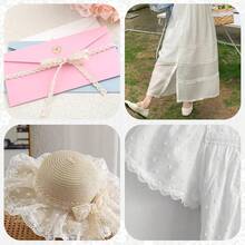 10pcs 1yard White Lace Edging Trim, Scalloped Lace Trim For Sewing, Crafts, Dresses, Gift Wrapping, Weddings, Home Decor