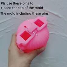 Ribbed Bear Rabbit Candle Mold Aesthetic Silicone Mould Geometric Striped Soy Wax Mold Home Decor - Pink - View 7