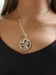 Unisex Pendant Necklace, Rhinestone-Studded Virgin Mary Design, Durable Copper Material, Suitable For Religious Holidays - Pendant Necklace - View 4