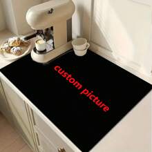 1pc Customized Drain Mat, Customized Picture Drip Mat, Customized Coffee Machine Mat, Rectangular Kitchen Mat, Customized Picture Ma