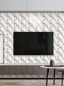 10 pegatinas adhesivas de vinilo de Salpicadero de PVC de mármol artificial autoadhesivo, pegatinas de pared autoadhesivas de corte DIY, resistentes al calor para salpicaderos de azulejos en paredes de baño y cocina, cocina, chimenea, lavadero, paredes de caravana, a prueba de agua, también para sala de estar, dormitorio y pared posterior de TV (5.9/7.87/11.8/15.7/11.4 X 22.4 pulgadas)