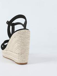 Women's Black Wedge Platform Casual Sandals,Summer Shoes - Black - View 4