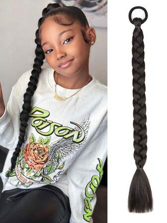 1pc Braiding Hair 16/24 Inch Suitable For Women Daily Holidays And Cosplay Braided Wear Natural Black Fashion Synthetic Hair Crochet Hair Extensions Useful And Deft High Temperature Hair Woven Hair Extensions For Daily Holiday Cosplay Party Use And Christmas Music Festival Carnival New Year Gifts