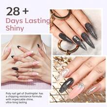 DuoLingDai 6pcs Poly Nail Gel Set, 0.51oz Quick Build Acrylic Builder Gels In Assorted Colors, USB Powered Nail Art Kit With Nail Glue & Molds, No Battery Required - Ideal For DIY Manicures, Nail Art Tools|Versatile Nail Designs|Glossy Finish Gels, Nail Tech Supplies - 彩色 - 查看 4