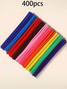 400/100pcs Bulk Pack DIY Pipe Cleaners, Macaron Colors, Random Mixed Including Densely Chenille Stems, Fluffy Rods, Craft Pipe Cleaners, Pipe Cleaner Craft Art & Craft Decor Chenille Stems, Christmas Gift Random Color Chenille Stems, DIY Craft Pipe Cleaners For Bouquets, Headbands, Bracelets, Vibrant Colors And Thickened, Suitable For Valentine's Day, Birthday, Party Gifts - Twister - View 15