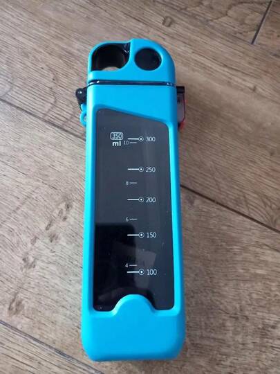 1pc 350ml/11.83oz Plastic Leakproof Square Water Cup, Summer Straw Sports Water  With Scale, Suitable For Outdoor Activities, Travel Christmas Gift