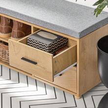 2025-NEW SoBuy FSR148-N Hallway Shoe Bench Cabinet Rack Storage Bench  Removable Seat Cushion2 DrawersNatural - Bildfarbe - View 5