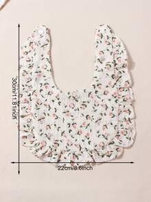 1pc Baby Hat, Baby Girls Solid Color Cute Bucket Hat Set Suitable For Outdoor Sun Protection + 1pc Printing Soft Cute Baby Bib - Multicolor - View 2