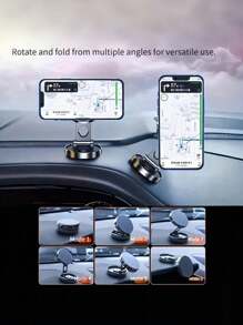 Magnetic Car Dashboard Phone Holder - 360° Swivel, Retractable Grip For IPhone X/XS Max And S.Amsung Devices.