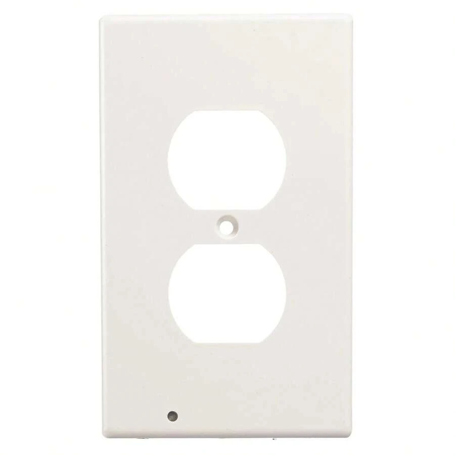 Outlet Cover With Built-In LED Night Light - 2 Styles - Duplex (Rounded) - View 1
