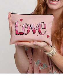 1pc Multi-Function Canvas Zipper Bag - Perfect For Snacks, Cosmetics And School Supplies | Designed | Ideal Gift For Friends Graduation - Multicolor - View 4