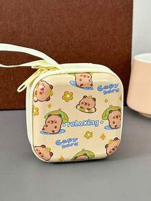 Capybara Mini Coin Purse, Portable Earbud Case With Cute Capybara Design Coins & Keys Holder - Multicolor - View 14
