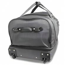 World Traveler Dejuno 30-Inch Nylon Rolling Duffel Bag With Drop Bottom - Black - Grey - View 6
