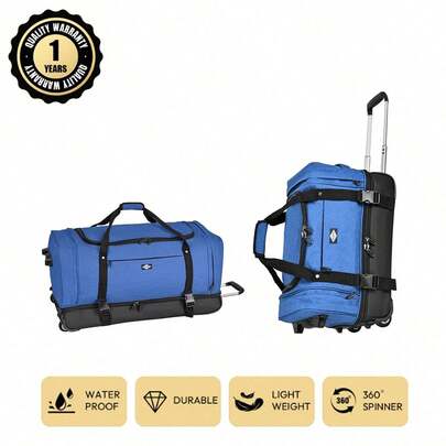LEECOOPER, EU Brand French Design Oxford Cloth Large Capacity Foldable Portable Rolling Travel Bag, 1pc, Waterproof, Multi-Pocket, Multi-Size, Multi-Color Options, 900D Polyester, Travel Essentials, Holiday Must-Have, Elegant Style, Fashionable Basics, Spring, Comfortable Family Travel, Special Gift, Top Item, Bright Colors Contrasting Color Scheme, Suitable For Men & Women, Budget Airline Handheld Suitcase