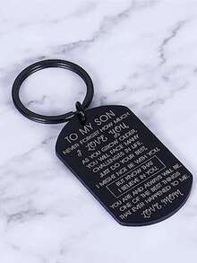 1 pieza Regalo del hijo del llavero de mi hijo te amo, regalo para él, niños, hombres, cita inspiradora grabada, colgante de llavero, etiqueta, regalo para volver a la escuela, cumpleaños, graduación, Navidad, aniversario