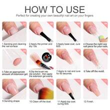 LIMEGIRL Poly Nail Gel Kit With UV Light Lamp, Nail Extension Gel Set Nail Art Magic Mirror Powder Kit, Metallic Shine & Gradient Effects, Complete DIY Nail Salon Set With Base Coat, Gloss Matte Top Coat, Nail File Brush Manicure Tool, For Home & Salon Use - 彩色 - 查看 7