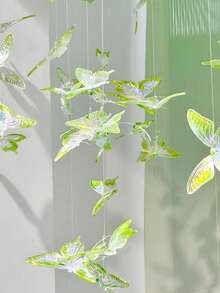 11 件/套 6.4 厘米/1.5 英寸绿水晶蝴蝶挂饰，DIY 蝴蝶花环（含 30 米透明挂线），适用于节日派对、卧室、客厅、走廊、背景、酒店、婚礼装饰 - 彩色 - 查看 6