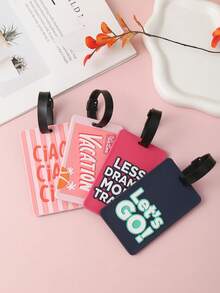 4PCS/1PC Simple Fashion Pattern Luggage Tag, Lightweight Suitcase Tag, Travel Accessories, Suitcase Identification Hanging Tag, Airplane Boarding Tag, Travel Carrying Identification Tag Luggage Tag Travel Accessories Travel Essentials Travel Organizer For Beach Summer Vacation Back To School Travel Must Haves