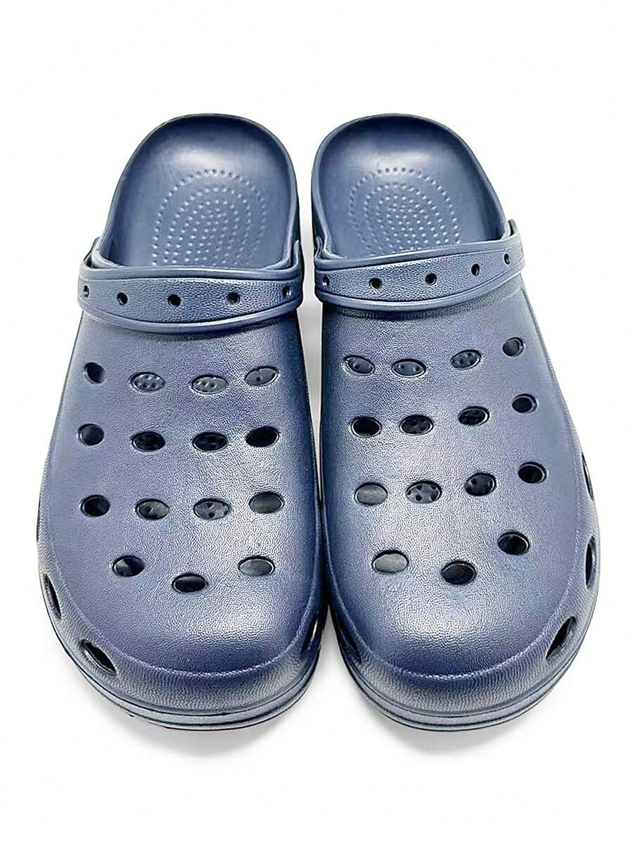 Women's Lightweight Soft Bottom Non-Slip Waterproof Slip-On Sandals, Summer Indoor/Outdoor Beach Shoes, Neutral Y2K Style - Navy Blue - View 1