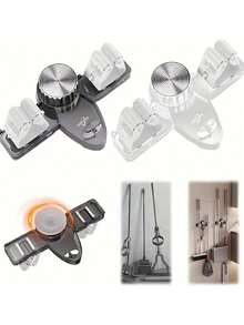 1 件装吸盘拖把架，带 2 个夹子，无需钉子浴室收纳架可移动拖把架 - 彩色 - 查看 5