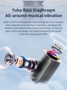 ZEALOT S62M 15W 便携式无线麦克风音箱，强劲低音 3D 环绕立体声，3600mAh 长续航电池，兼容智能手机/平板电脑/电视，支持 TF/USB/AUX/TWS 音频输入，双扬声器可使音量翻倍，适用于汽车、户外、露营、聚会等场合。 - 均碼 - 查看 4