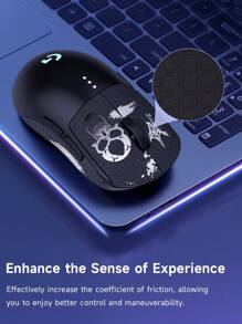 1 bandă de prindere anti-alunecare GPW, bandă de prindere pentru mouse GPW de prima și a doua generație, design tip schelet imprimat, bandă de prindere netedă pentru mouse-ul wireless pentru sporturi electronice