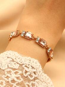 Damen Armband mit verstellbarem buntem Würfel und künstlichem Zirkonia-Stein, geeignet für Alltag, Party, Urlaub, Valentinstag, Geburtstag, Verlobungsgeschenk
