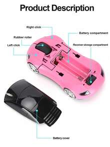 电池供电保时捷设计时尚无线鼠标，适用于平板电脑、笔记本电脑、办公室、游戏、USB 2.4G 接收器无线鼠标，静音运行 - 彩色 - 查看 4