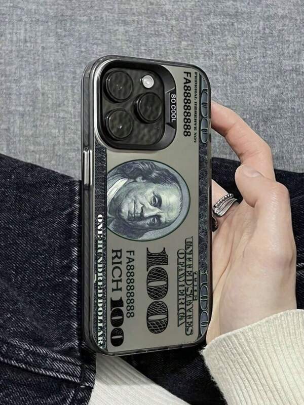 Money 1pc Fashion Dollar Print Scratch-Resistant Phone Protective Case Compatible With IPhone 11, 12, 13, 14, 11 Pro Max, 12 Pro Max, 13 Pro Max, 14 Pro Max, XR, 15, 15 Pro, 15 Pro Max, 16, 16 Pro, 16 Pro Max