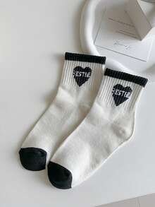 5/10 Pairs/Bags For Women, Spring And Summer, Thin, Breathable, Sweat-Absorbent, Bear Pattern, Suitable For Dating Parties, Girls, Students, Cute, Japanese Style, Sports Shoes, White Shoes, JK Outfit Socks - Multicolor - View 9