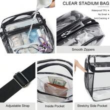 Clear Bag For Women, Clear Crossbody Fanny Pack Stadium Approved, Small Clear Purse For Concerts Festival, Stadium Approved 10.7x 4.5 X 11.5 Clear Transparent Purse Bag For Concerts Sports Events Festivals,Clear Bag Concert,Mother's Day Gift - 黑色 - 查看 4